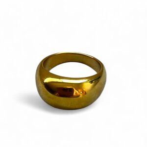 Chunky 14 K Gold Plated Dome Ring Size 7